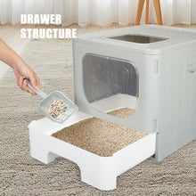 Load image into Gallery viewer, truepal Cat Litter Box/Basin Pet Toilet Anti-splashing Top Exit Cat Box With Scoop Grey