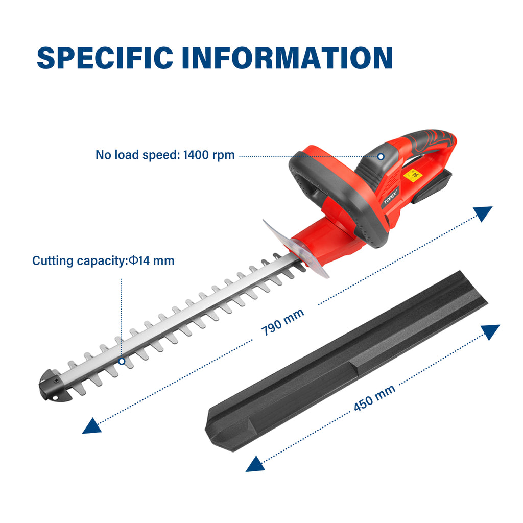 TOPEX 20V Cordless Hedge Trimmer for Shrub, Cutting, Trimming, Pruning Skin Only without Battery