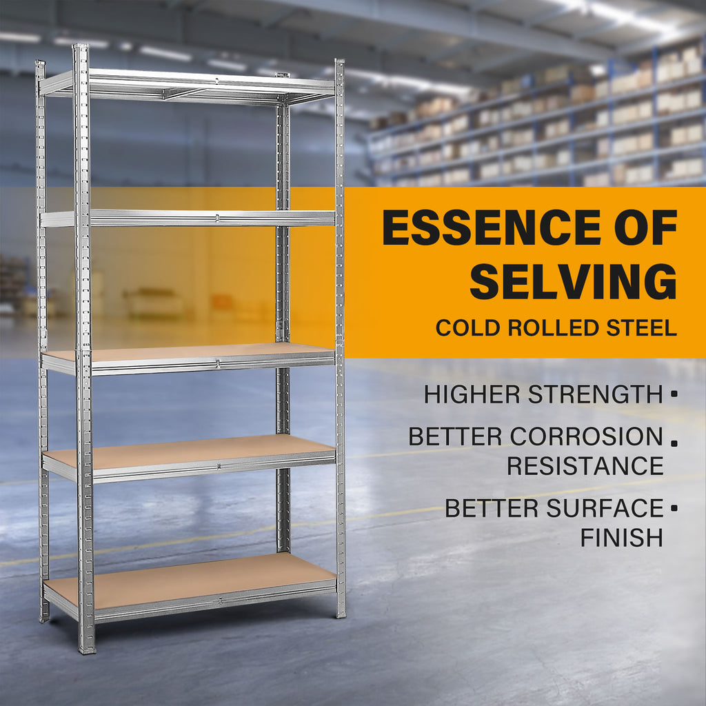 MasterSpec 2PCS 5-Tier Garage Shelving 1500x700x300mm Warehouse Rack Shelf Storage Rack Garage Shelves