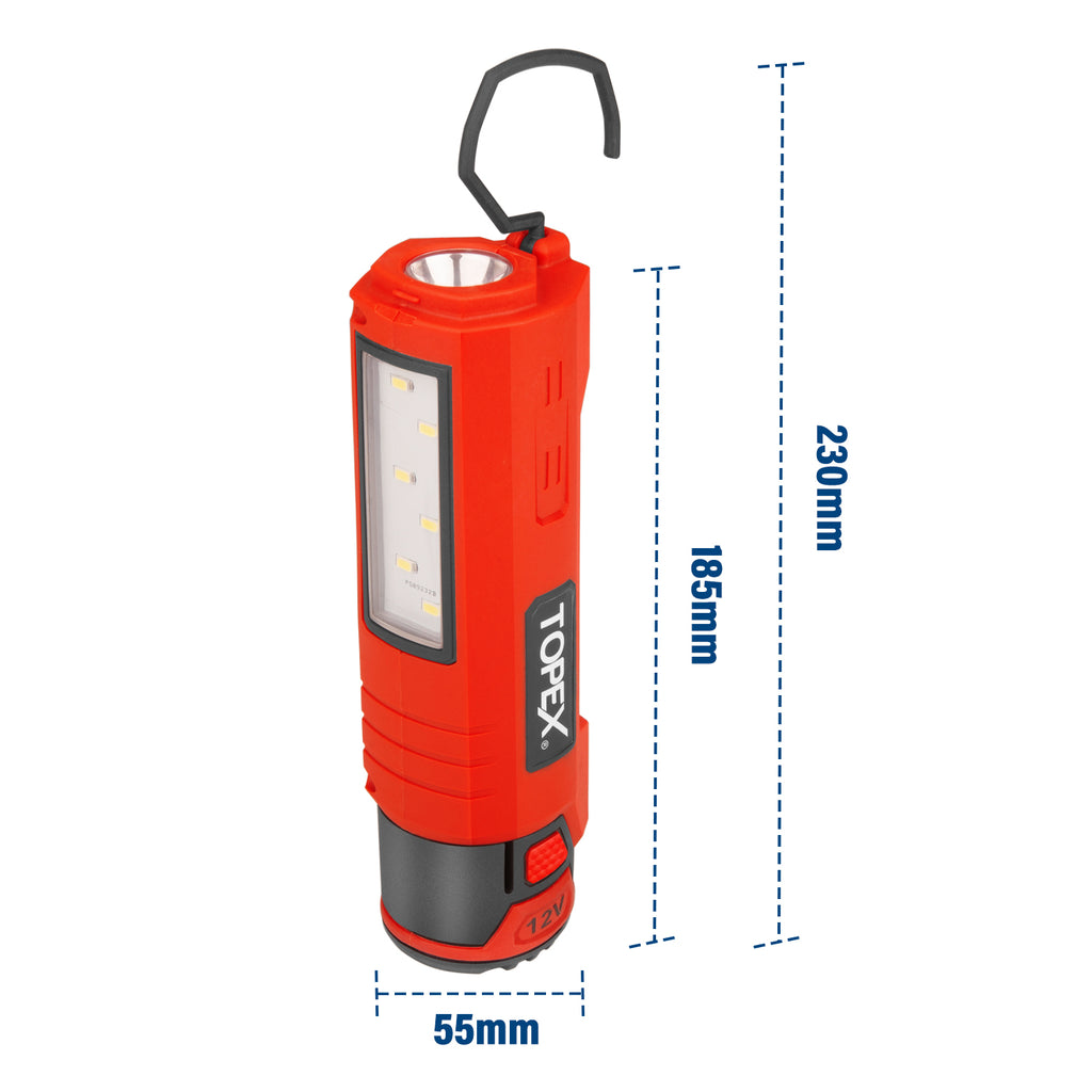 TOPEX 12V Cordless LED Worklight Lithium-Ion LED Torch w/ Battery & Charger