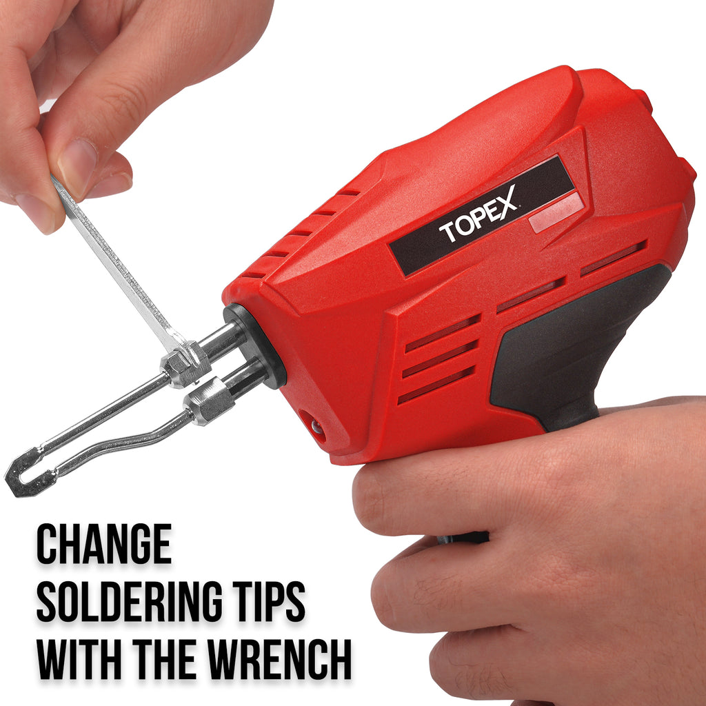 TOPEX Heavy Duty Soldering Gun Iron Kit Fast Heating Hot Knife Plastic Foam Cut