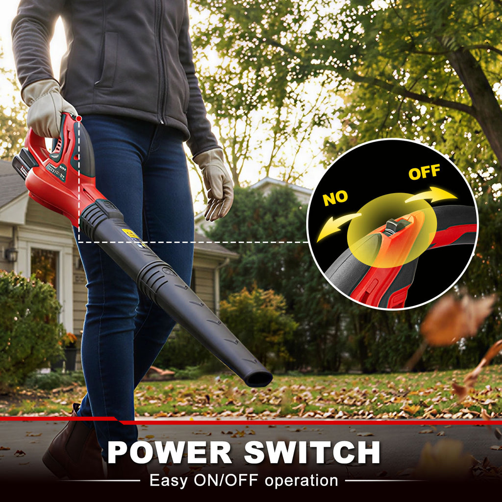 TOPEX 20V MAX Cordless Leaf Blower 1.5Ah Battery 200km/h
