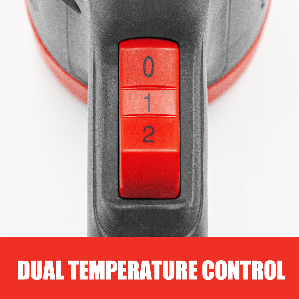 TOPEX Heat Gun Hot Air Heating Tool Kit Dual Speed w/ 5 Accessories Storage Case