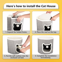 Load image into Gallery viewer, truepal Foldable Cat House Cat Cave Calming Cat Bed for Indoor Cats Washable Cat Condo with Hanging Toy Anti-tip Reinforced Design Suitable for Cats &amp; Kittens
