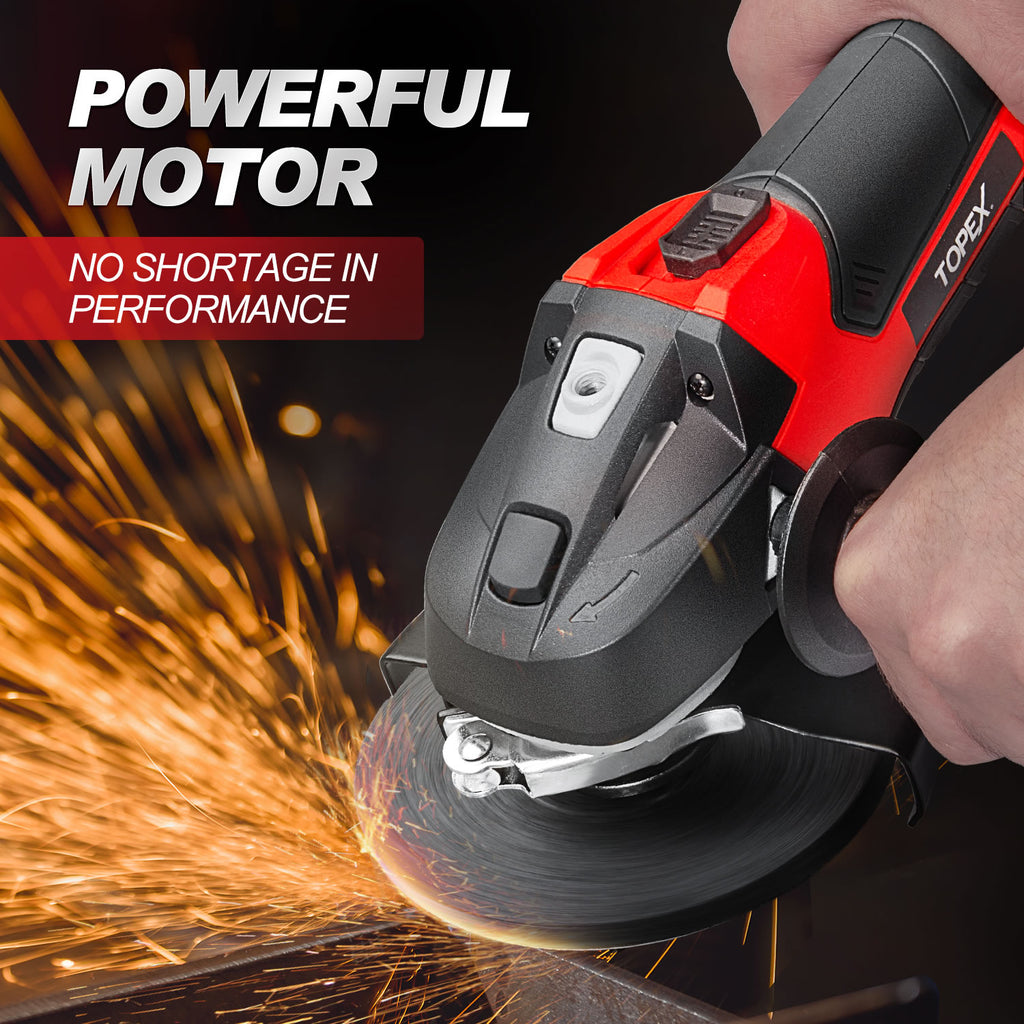 TOPEX 20V Cordless Angle Grinder 125mm Li-ion Grinding Cutting Power Tool Skin Only