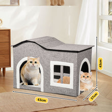 Load image into Gallery viewer, truepal Foldable Cat House Cat Cave Calming Cat Bed for Indoor Cats Washable Cat Condo with Window &amp; Doorway Anti-tip Reinforced Design Suitable for Cats &amp; Kittens (XL Size)
