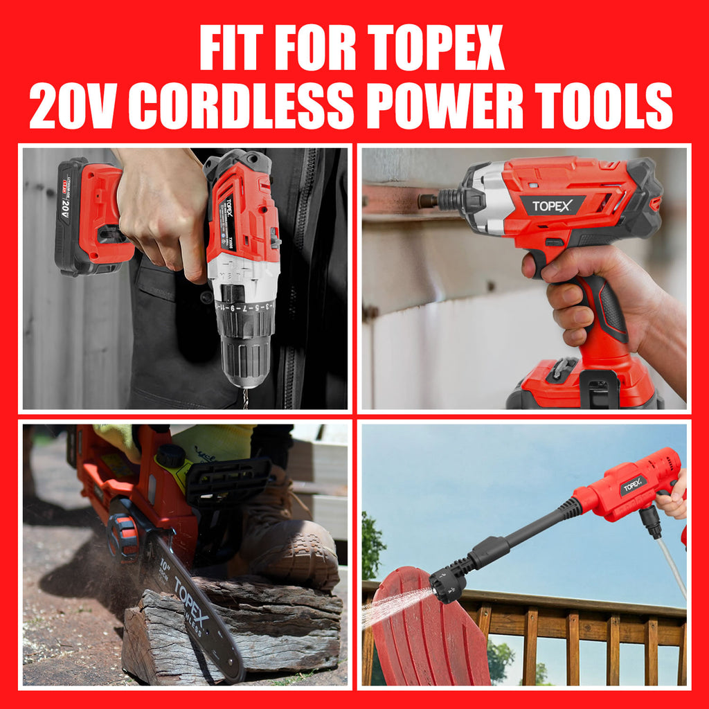 TOPEX 20V 2.0Ah Battery & Faster Charger Kit