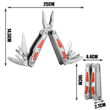 Load image into Gallery viewer, TOPEX 16-In-1 Multitool Plier, Multi Tool Pliers, Stainless Steel Plier with Safety Locking, Cutters, Knife, Screwdrivers, Wood Saw, Can Bottle Opener