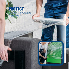 Load image into Gallery viewer, MasterSpec Clear Plastic Stretch Wrap Film, 50cm x 400m Durable Packing Moving Packaging Heavy Duty Shrink Film with Plastic Rotary Handle