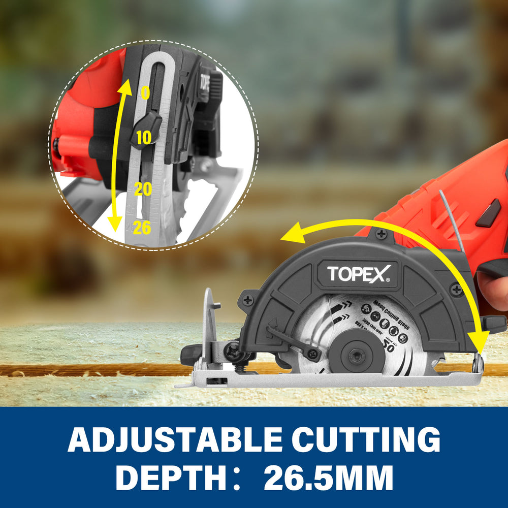 TOPEX 12V Max Cordless Circular Saw 85 mm Compact Lightweight w/ Battery & Charger