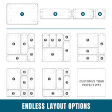Load image into Gallery viewer, Stelive 25 PCS Clear Plastic Drawer Organisers Set, 4-Size Versatile Bathroom and Vanity Organiser Trays, Non-Slip Storage Containers &amp; Bins