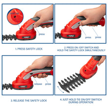 Load image into Gallery viewer, TOPEX 4v 2in1 Cordless Grass Hedge  Trimmer Grass Shears Cutter Garden Tool