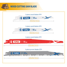 Load image into Gallery viewer, TOPEX 920W Reciprocating Saw w/ 34 Pcs Blades  Quickly Cut Depth in Wood and Metal Cutting