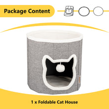 Load image into Gallery viewer, truepal Foldable Cat House Cat Cave Calming Cat Bed for Indoor Cats Washable Cat Condo with Hanging Toy Anti-tip Reinforced Design Suitable for Cats &amp; Kittens