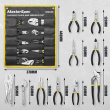 Load image into Gallery viewer, MasterSpec 10Pcs Hand Tool Set Pliers Set Long Nose/Slip Joint/Diagonal/Combination/Jaw Locking/Water Pump Pliers/Adjustable Spanner