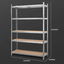 Load image into Gallery viewer, MasterSpec 5-Tier Garage Shelving 1800x1200x400mm Warehouse Rack Shelf Storage Rack Garage Shelves