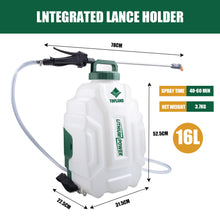 Load image into Gallery viewer, TOPLAND 20V Max 16L Lithium Backpack Sprayer Weed Control Fertilizing Watering