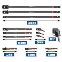 Load image into Gallery viewer, TOPEX 13-piece 1/4&quot; Impact Socket Adapter Set Socket Bit Adapters Extension Bar Set