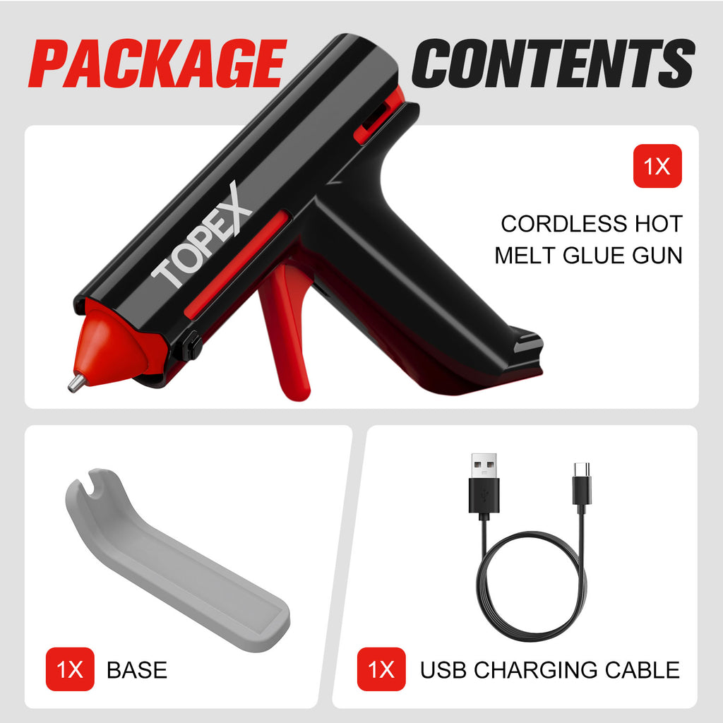 TOPEX 4V Glue Gun & 215 Pcs 7mm Sticks
