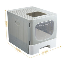 Load image into Gallery viewer, truepal Cat Litter Box/Basin Pet Toilet Anti-splashing Top Exit Cat Box With Scoop Grey