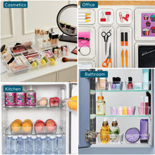 Load image into Gallery viewer, Stelive 25 PCS Clear Plastic Drawer Organisers Set, 4-Size Versatile Bathroom and Vanity Organiser Trays, Non-Slip Storage Containers &amp; Bins