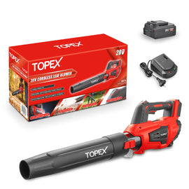 TOPEX 20V MAX Cordless Leaf Blower with 2-Speed Selection, 16,000 RPM, 144km/h Multipurpose Lightweight Leaf Blower Blow with Detachable Nozzle