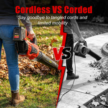 Load image into Gallery viewer, TOPEX 20V MAX Cordless Leaf Blower with 2-Speed Selection, 16,000 RPM, 144km/h Multipurpose Lightweight Leaf Blower Blow with Detachable Nozzle