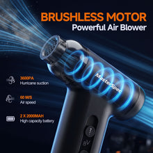 Load image into Gallery viewer, MasterSpec 8V Max Turbo Blower with 110000RPM Max Speed, 3.6kPa Suction, Rechargeable Portable Cleaner for Car, Keyboard &amp; Home