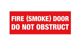 Fire Smoke Door Do Not Obstruct Sign - PVC - 320mm x 120mm