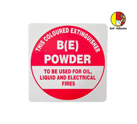 Self-adhesive BE Extinguisher I.D Sign