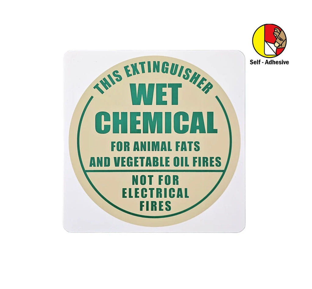 Self-adhesive Wet Chemical Extinguisher I.D Sign