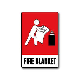 FIREBOX Fire Blanket Location Sign, Bright Colour Emergency Fire Blanket Placement Sign, UV-protected PVC Fire Blanket Location Marker, Essential Safety Signage