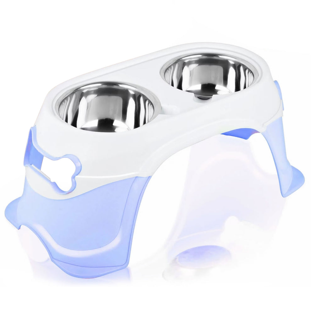 truepal Dual Elevated Raised Pet Dog Puppy Feeder Bowl Stainless Steel Food Water Stand