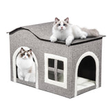 truepal Foldable Cat House Cat Cave Calming Cat Bed for Indoor Cats Washable Cat Condo with Window & Doorway Anti-tip Reinforced Design Suitable for Cats & Kittens (XL Size)