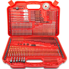 Load image into Gallery viewer, TOPEX 246PCs Combination Drill Bit Set Screw Bits Titanium for Metal Wood Masonry
