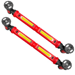 TOPEX 4PCS Rechargeable Work Lights (2 Connectable Bars), 2000 Lumens Magnetic LED Work Light with Hooks, 360° Rotation 3 Modes Light & 1/4