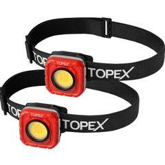 TOPEX 2 Pack 1000 Lumens Magnetic Base Rechargeable Work Light with 7 Light Modes & 10 Hours Runtime, IP64 Waterproof & Headlight, Detachable Head Lamp