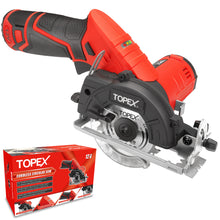 Load image into Gallery viewer, TOPEX 12V Max Cordless Circular Saw 85 mm Compact Lightweight w/ Battery &amp; Charger