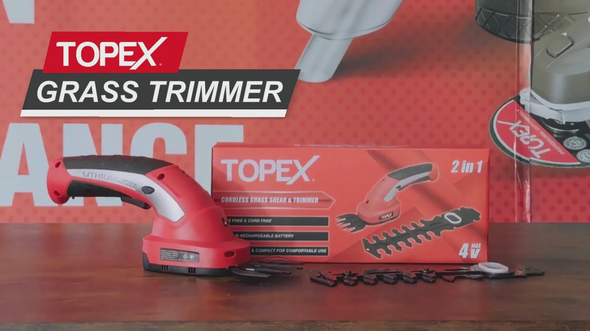 TOPEX 4v 2in1 Cordless Grass Hedge  Trimmer Grass Shears Cutter Garden Tool