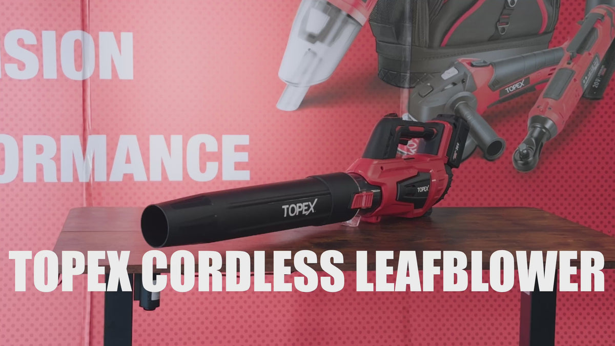 TOPEX 20V MAX Cordless Leaf Blower with 2-Speed Selection and Detachable Nozzle, 144 km/h Air Speed, Skin Only (Battery & Charger Not Included)