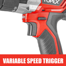 Load image into Gallery viewer, TOPEX 20V Max Cordless Hammer Drill w/ Li-Ion Battery &amp; Screwdriver Bit Set