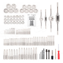 Load image into Gallery viewer, TOPEX 118-Piece Metric Tap and Die set Screw Thread Drill Repair Kit M2-M18