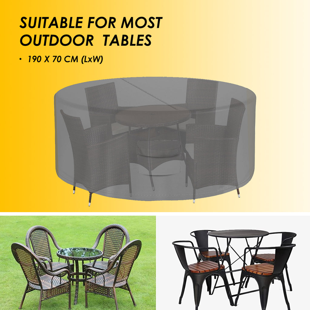 KOZYARD Waterproof Round Patio Furniture Table Cover 190x70cm