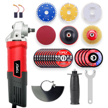 Load image into Gallery viewer, TOPEX 900W 125mm 5&#39;&#39; Angle Grinder w/ 20PCs 115mm Combo Discs Cut Grind Polish