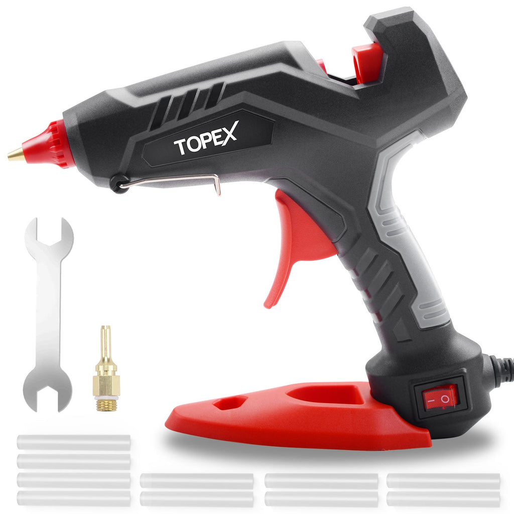 TOPEX Heavy Duty 100W Hot Melt Glue Gun Electric Heating Craft & 10 Gl –  topto