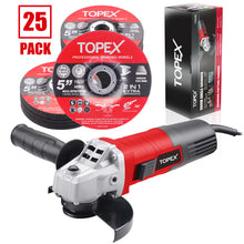 Load image into Gallery viewer, TOPEX Heavy Duty 900W 125mm 5&#39;&#39; Angle Grinder w/ 25PCs 5&quot; Grinding Wheels