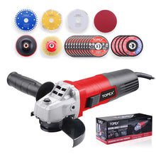 Load image into Gallery viewer, TOPEX 900W 125mm 5&#39;&#39; Angle Grinder w/ 20PCs 115mm Combo Discs Cut Grind Polish
