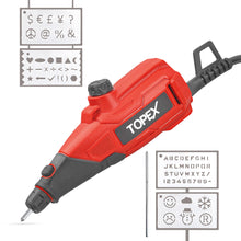 Load image into Gallery viewer, TOPEX 13W Electric Engraver Mini Versatile Etching Tool Kit With Stencils 2 Tips For Glass Metal Wood Plastic