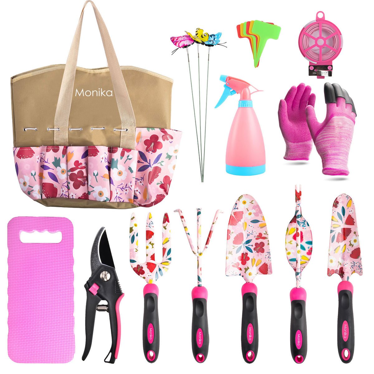 Monika 20Pcs Garden Tool Kit Set Garden Tools For Woman Gifts – topto