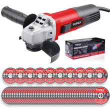Load image into Gallery viewer, TOPEX Heavy Duty 900W 125mm 5&quot; Angle Grinder w/ 50PCs 5&quot; Cutting Discs